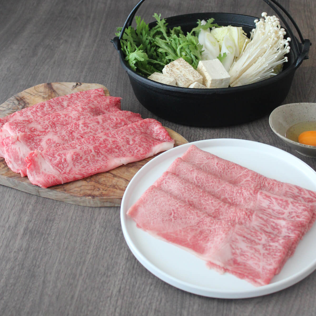 【熟成割下付き】すき焼きマスターセレクション:霜降りスライス & 赤身スライス(STANDARD)